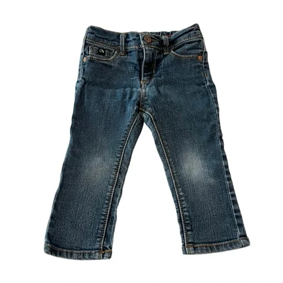 ⚡️4/$20⚡️ Jordache Girls Dark Blue Skinny Kids Jeans Snap Button, Baby 18 MTH - Picture 3 of 5
